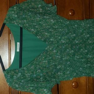 MAX STUDIO | Green Floral Dress Women's Size Medium